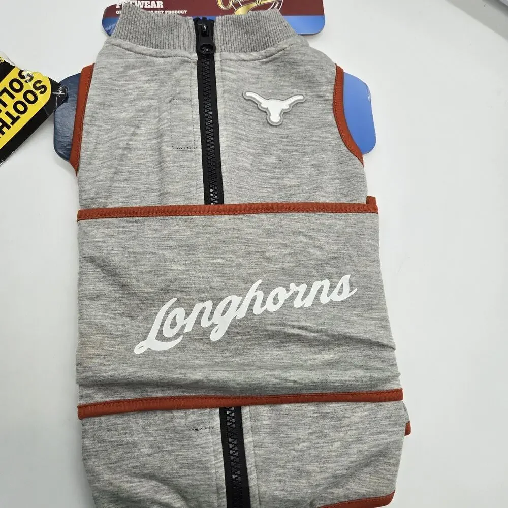 NCAA TEXAS LONGHORNS Dog Anxiety Shirt Calming Soothing Vest MEDIUM GREY NEW!